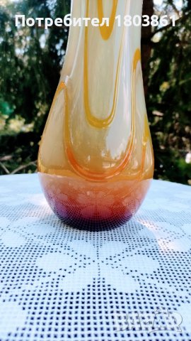 SIP България ваза от цветно стъкло тип Мурано ръчна изработка, снимка 5 - Вази - 41561327