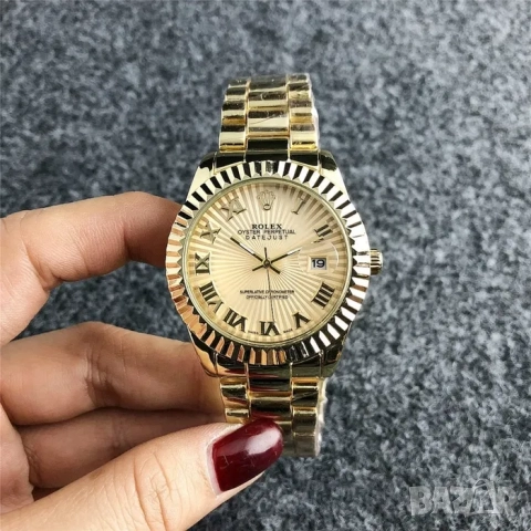 Луксозен дамски ръчен часовник Rolex, стилен Ролекс, снимка 6 - Дамски - 52221483