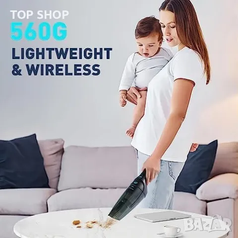 Нова Ултралека Прахосмукачка HOMEKANE - Безжична, 9500PA, 3 Дюзи, снимка 5 - Други стоки за дома - 49956871