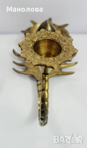 Свещник с държач и отвори за ароматни пръчици във формата на скорпион., снимка 7 - Антикварни и старинни предмети - 50970331