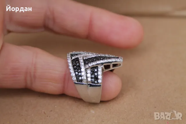 Дамски сребърен пръстен с камък, снимка 7 - Други стоки за дома - 49753850