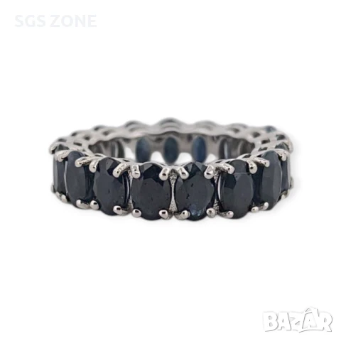 СРЕБЪРЕН ПРЪСТЕН С РУБИНИ ИЗУМРУДИ САПФИРИ , снимка 3 - Пръстени - 51018297