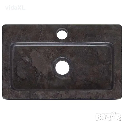 vidaXL Стенна мивка черна 38x24x6,5 см мрамор, снимка 7 - Мивки - 56146145