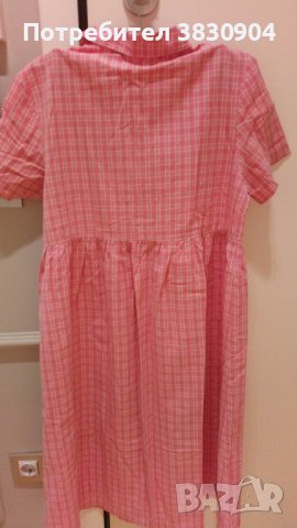 Рокля Benetton size XL, 100% памук, розова, снимка 7 - Детски рокли и поли - 42206756