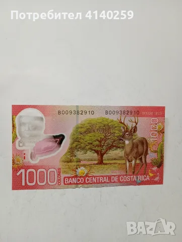 КОСТА РИКА БАНКНОТИ 1000 КОЛОНА , снимка 3 - Нумизматика и бонистика - 56150263