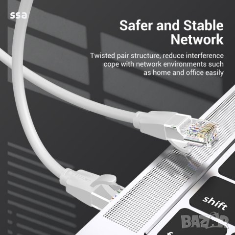 Vention Кабел LAN UTP Cat.6 Patch Cable - 0.5M Gray - IBEHD, снимка 2 - Кабели и адаптери - 44231119