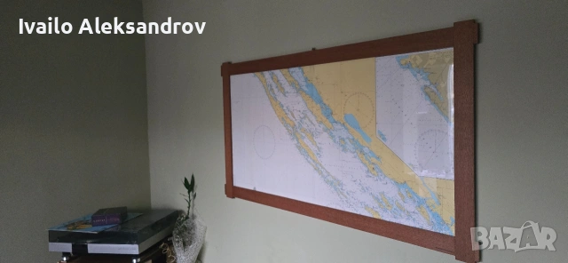 Морска карта в рамка, снимка 2 - Картини - 53757202