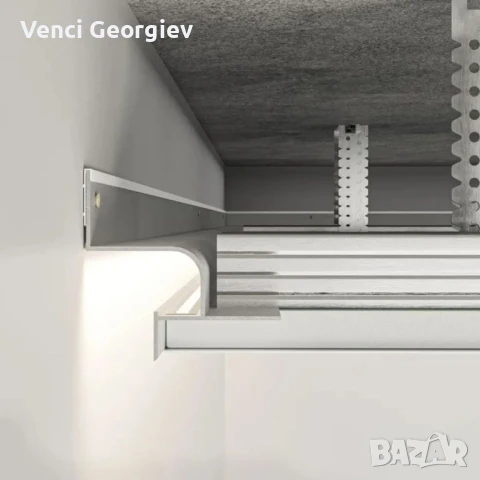 Профил за гипсокартонени тавани и скрит алуминиев перваз с LED, снимка 2 - Лед осветление - 51082010