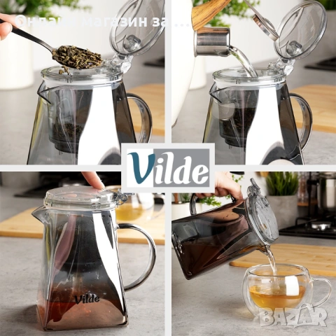 Чайник с инфузер, Ергономичен дизайн, Без капки, Подвижен инфузер от неръждаема стомана 730ml 259423, снимка 5 - Прибори за хранене, готвене и сервиране - 53231112