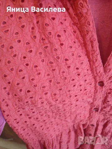 Лятна рокля с бродирана шарка до коляното, снимка 2 - Рокли - 49939579