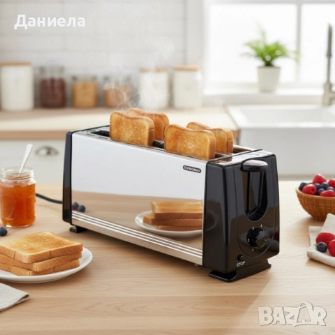 Тостер за 4 филии Termomax TX401S, 1200W, метален