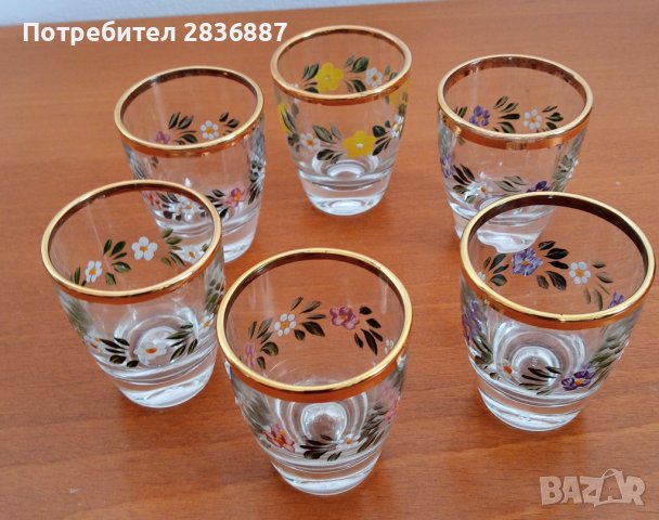 Красив сет  френски рисувани чашки/шотове, снимка 3 - Чаши - 40214354