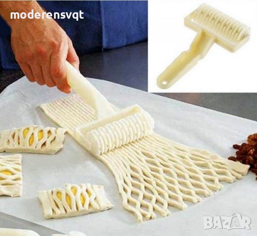 2 Вида валяци за тесто на резци и на шишове за мрежесто тесто и бисквити, снимка 4 - Прибори за хранене, готвене и сервиране - 40581059