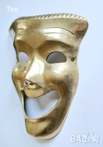 Бронзова театрална маска, снимка 3 - Колекции - 50251258