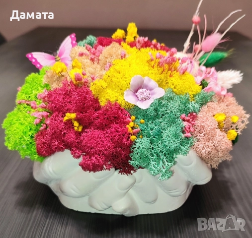 Различни видове кашпи със скандинавски мъх , снимка 17 - Декорация за дома - 45370583