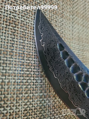 Ловен нож от дамаска стомана, снимка 5 - Ножове - 44380996