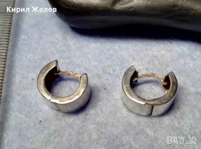 ЕЛЕГАНТНИ АНГЛИЙСКИ Тип ЗАКОПЧАВАНЕ СРЕБЪРНИ ОБЕЦИ СРЕБРО 925 МАЙСТОРСКА ВИНТИДЖ ИЗРАБОТКА 38695, снимка 2 - Обеци - 49600690