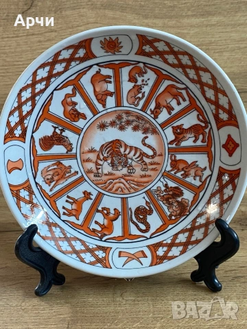 Китайски зодиакални чинии за стена -1980 гд, снимка 5 - Антикварни и старинни предмети - 53665609