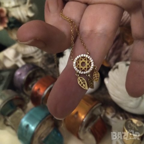 Сребърно позлатено сиджирче с висулка , снимка 3 - Колиета, медальони, синджири - 41659096