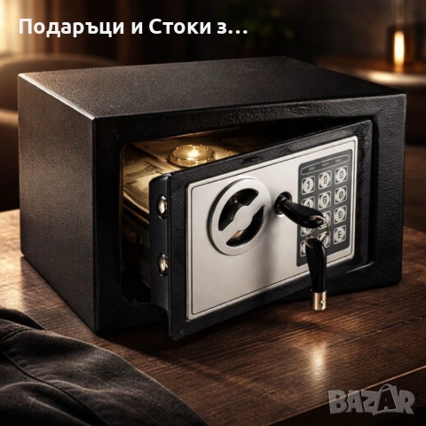 Електронен сейф с кодова клавиатура и резервен механичен ключ – 4.6L, включени батерии и монтажни бо, снимка 2 - Сейфове и каси - 53238249