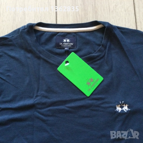 НОВА оригинална синя памучна тениска LA MARTINA размер XL от Италия, снимка 2 - Тениски - 52866698