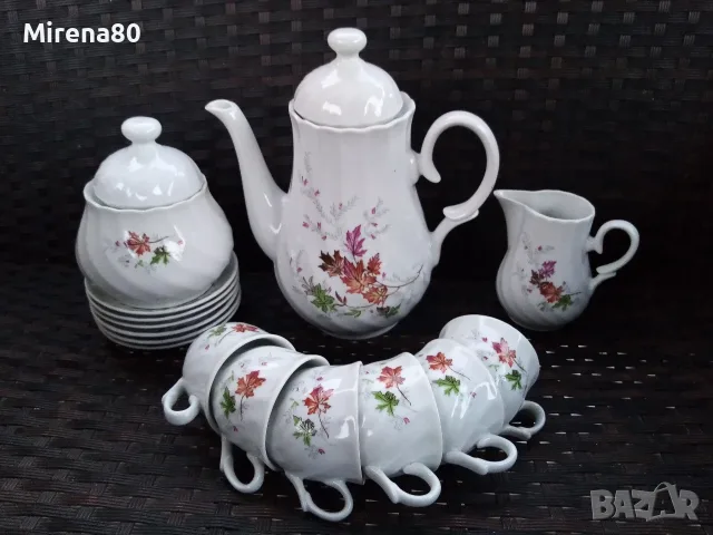Български сервиз за кафе * Дъбов лист* - нов !