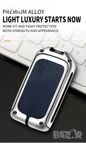 Кутия за автомобилни ключове от цинкова сплав и кожа, с държач за ключ за Honda, снимка 8 - Аксесоари и консумативи - 52184211