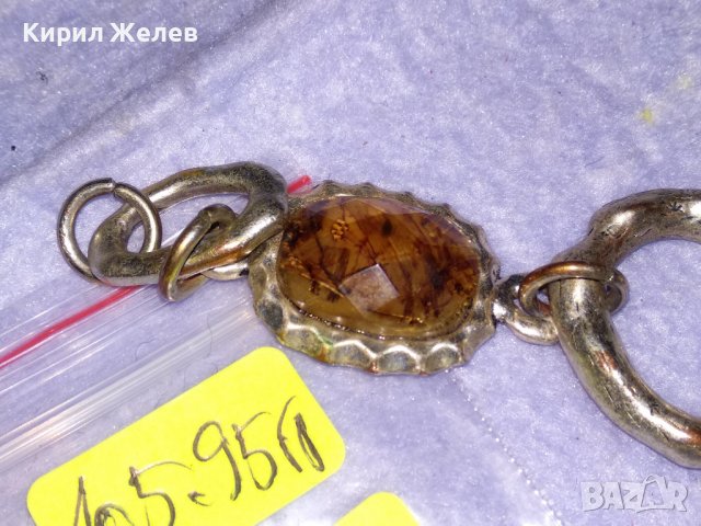 ОРНАМЕНТИРАНО ПОСРЕБРЕНО МЕДНО ЕТНОГРАФСКО УКРАШЕНИЕ с ТОПЕН КЕХЛИБАР и РАЗНОЦВЕТНО КРИСТАЛЧЕ 34658, снимка 8 - Антикварни и старинни предмети - 39190377