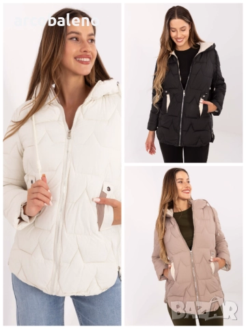 Дамско ватирано яке с цип, 3цвята 