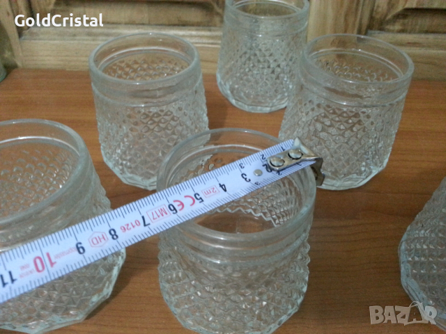 Ретро стъклени кристални  чаши чашки, снимка 3 - Антикварни и старинни предмети - 36370987