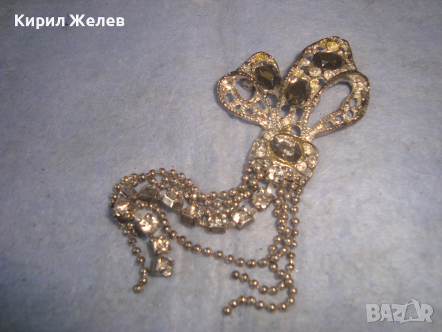СРЕБРИСТА КРИСТАЛНА РЕТРО АРТ ВИНТИДЖ БРОШКА 26065, снимка 3 - Други - 36363214