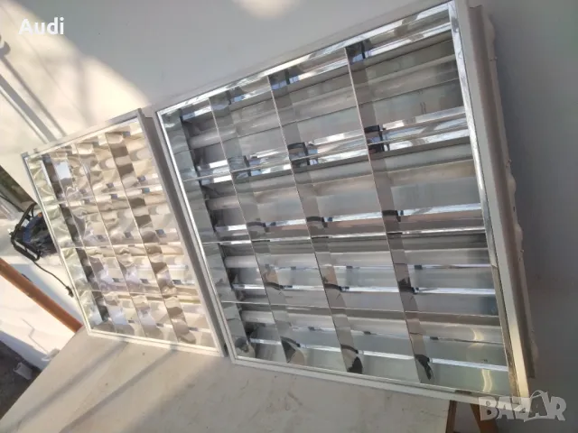 Осветително тяло за пури 4x60см, за вграждане в растерен таван, бяло тяло, алуминиев отражател. Напъ, снимка 5 - Лампи за таван - 49044360