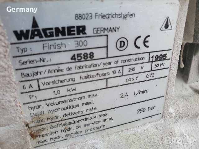 бояджийска машина wagner finish 300 латекс боядисване, снимка 8 - Други машини и части - 44603728