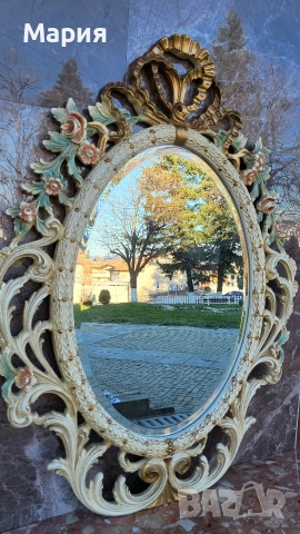 Италианска барокова конзола с огледало 016, снимка 6 - Огледала - 52854094