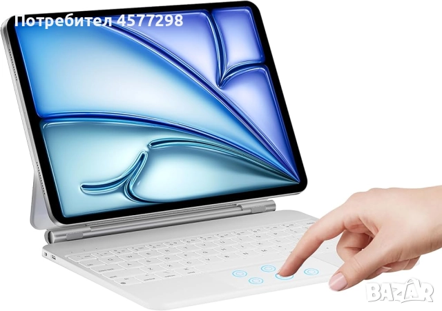 Калъф-клавиатура HOU MF-12 за iPad Pro 12.9 инча, магнитна плаваща магическа клавиатура за iPad Pro, снимка 8 - Таблети - 52741636