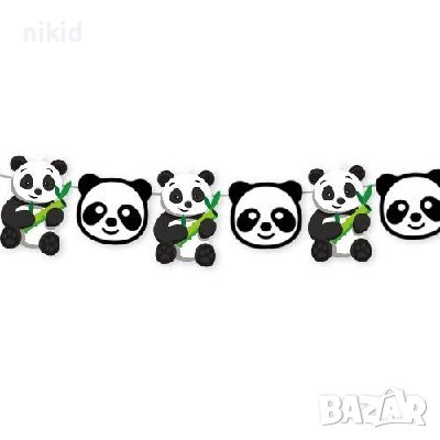 Панда мече картонен банер гирлянд украса парти рожден ден