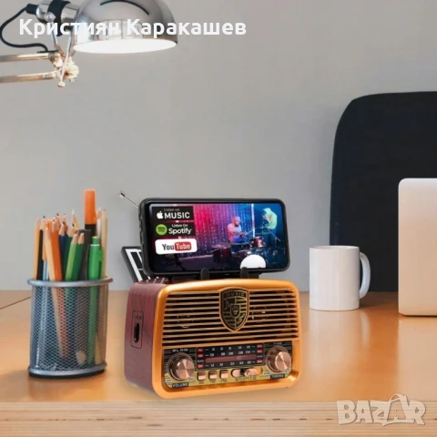 Ретро радио Golon-RX с Bluetooth, AM/FM, соларен панел, снимка 2 - Радиокасетофони, транзистори - 51062776