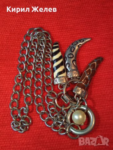 ПОСРЕБРЕН ЕМАЙЛИРАН АРТ МОДЕН МЕДАЛЬОН с КРИСТАЛИ 20836, снимка 2 - Колиета, медальони, синджири - 35321657