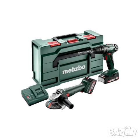 Винтоверт и ъглошлайф акум. к-кт METABO 18V BS+W7 2Ah+4Ah