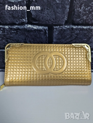 Лачено портмоне сиво и златно, снимка 3 - Портфейли, портмонета - 52741283