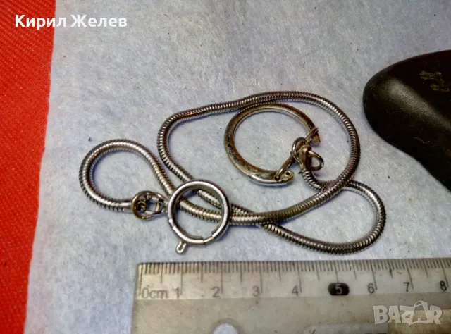 СТАР СТИЛЕН НИКЕЛИРАН ЗДРАВ КЮСТЕК За ДЖОБЕН ЧАСОВНИК ВЕРИЖКА КЛАСИЧЕСКА ВИНТИДЖ ПЛЕТКА 49672, снимка 5 - Антикварни и старинни предмети - 48609812