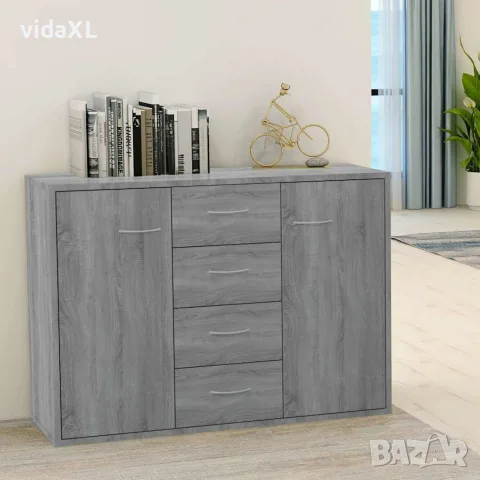 vidaXL Сайдборд, сив сонома, 88x30x65 см, инженерно дърво, снимка 2 - Бюфети - 56148043