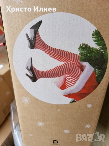 Декорация за коледна елха подвижни крака на дядо коледа или елф жена, снимка 4 - Декорация за дома - 53764354