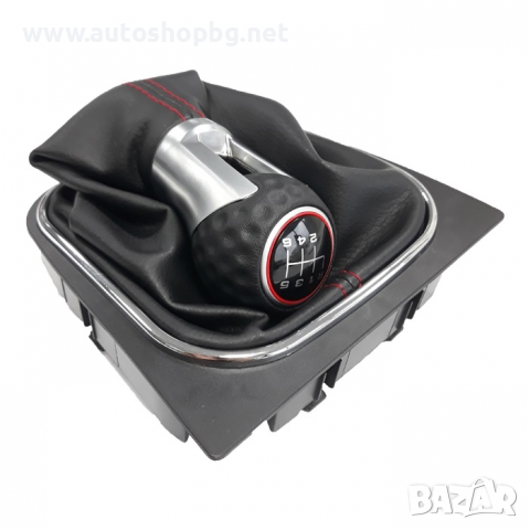 Топка за Скоростен Лост с Маншон За VW Golf 5/6 Gti 03-12 с 6 Скорости - Червен Конец, снимка 3 - Аксесоари и консумативи - 36153383