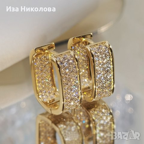 Обеци със златно покритие, снимка 4 - Обеци - 41680797