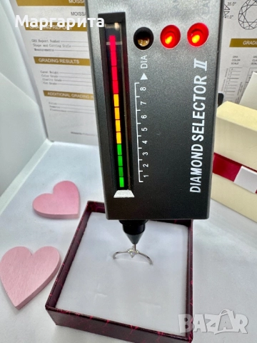 Сребърен пръстен с мойсанит  (диамант), снимка 6 - Пръстени - 51949648