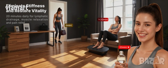 Вибро платформа MERACH V33 Black, Вибрираща платформа за отслабване, снимка 5 - Други спортове - 53464285