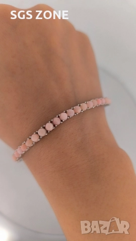 Сребърна гривна с морганит