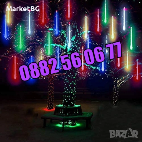 Коледни висулки падащ сняг 50 см , многоцветна, к-т от 8 тръби, снимка 5 - Декорация за дома - 52428172