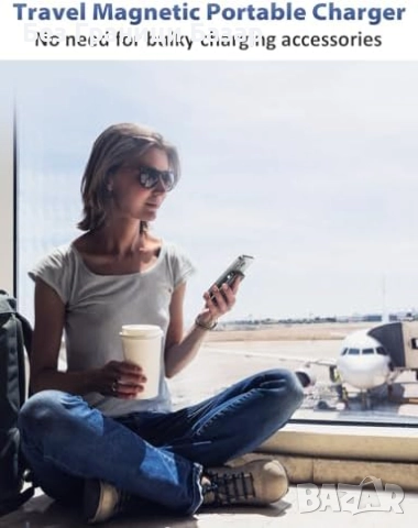  Нова Магнитна Magsafe външна батерия 10000mAh PD 20W зарядно телефон, снимка 8 - Външни батерии - 52470213